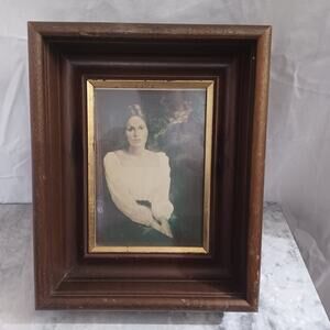 Vintage Sad‎ Girl Hippy Photo in 3D Frame